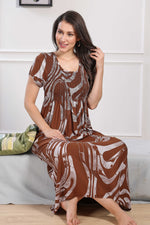 MANGAI Premium RAYON Smocking Nighty | Beautiful Pleated Design | Side Pocket | Stylish Nighty for Trendy Women's | Your Perfect Nightwear Collection's (RYS)