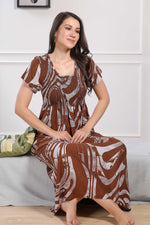 MANGAI Premium RAYON Smocking Nighty | Beautiful Pleated Design | Side Pocket | Stylish Nighty for Trendy Women's | Your Perfect Nightwear Collection's (RYS)