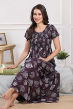 MANGAI Premium RAYON Smocking Nighty | Beautiful Pleated Design | Side Pocket | Stylish Nighty for Trendy Women's | Your Perfect Nightwear Collection's (RYS)