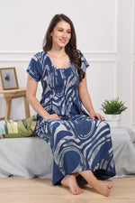 MANGAI Premium RAYON Smocking Nighty | Beautiful Pleated Design | Side Pocket | Stylish Nighty for Trendy Women's | Your Perfect Nightwear Collection's (RYS)