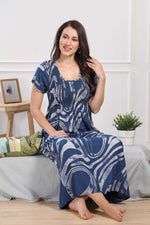 MANGAI Premium RAYON Smocking Nighty | Beautiful Pleated Design | Side Pocket | Stylish Nighty for Trendy Women's | Your Perfect Nightwear Collection's (RYS)