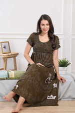 MANGAI Premium RAYON Smocking Nighty | Beautiful Pleated Design | Side Pocket | Stylish Nighty for Trendy Women's | Your Perfect Nightwear Collection's (RYS)