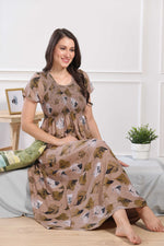 MANGAI Premium RAYON Smocking Nighty | Beautiful Pleated Design | Side Pocket | Stylish Nighty for Trendy Women's | Your Perfect Nightwear Collection's (RYS)