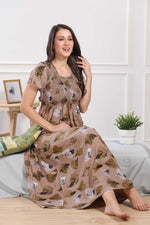 MANGAI Premium RAYON Smocking Nighty | Beautiful Pleated Design | Side Pocket | Stylish Nighty for Trendy Women's | Your Perfect Nightwear Collection's (RYS)