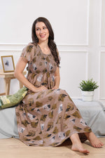 MANGAI Premium RAYON Smocking Nighty | Beautiful Pleated Design | Side Pocket | Stylish Nighty for Trendy Women's | Your Perfect Nightwear Collection's (RYS)