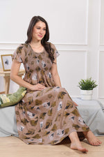 MANGAI Premium RAYON Smocking Nighty | Beautiful Pleated Design | Side Pocket | Stylish Nighty for Trendy Women's | Your Perfect Nightwear Collection's (RYS)