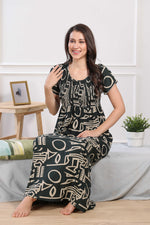 MANGAI Premium RAYON Smocking Nighty | Beautiful Pleated Design | Side Pocket | Stylish Nighty for Trendy Women's | Your Perfect Nightwear Collection's (RYS)