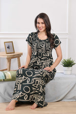 MANGAI Premium RAYON Smocking Nighty | Beautiful Pleated Design | Side Pocket | Stylish Nighty for Trendy Women's | Your Perfect Nightwear Collection's (RYS)