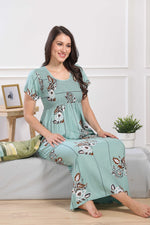 MANGAI Premium RAYON Smocking Nighty | Beautiful Pleated Design | Side Pocket | Stylish Nighty for Trendy Women's | Your Perfect Nightwear Collection's (RYS)