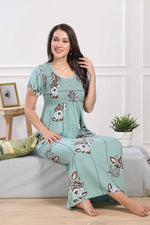 MANGAI Premium RAYON Smocking Nighty | Beautiful Pleated Design | Side Pocket | Stylish Nighty for Trendy Women's | Your Perfect Nightwear Collection's (RYS)