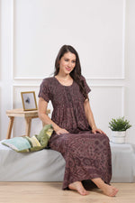 MANGAI Premium RAYON Smocking Nighty | Beautiful Pleated Design | Side Pocket | Stylish Nighty for Trendy Women's | Your Perfect Nightwear Collection's (RYS)