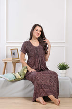 MANGAI Premium RAYON Smocking Nighty | Beautiful Pleated Design | Side Pocket | Stylish Nighty for Trendy Women's | Your Perfect Nightwear Collection's (RYS)