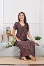 MANGAI Premium RAYON Smocking Nighty | Beautiful Pleated Design | Side Pocket | Stylish Nighty for Trendy Women's | Your Perfect Nightwear Collection's (RYS)
