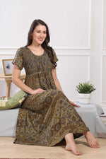 MANGAI Premium RAYON Smocking Nighty | Beautiful Pleated Design | Side Pocket | Stylish Nighty for Trendy Women's | Your Perfect Nightwear Collection's (RYS)