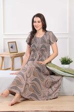 MANGAI Premium RAYON Smocking Nighty | Beautiful Pleated Design | Side Pocket | Stylish Nighty for Trendy Women's | Your Perfect Nightwear Collection's (RYS)