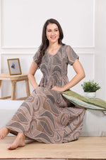 MANGAI Premium RAYON Smocking Nighty | Beautiful Pleated Design | Side Pocket | Stylish Nighty for Trendy Women's | Your Perfect Nightwear Collection's (RYS)