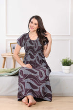 MANGAI Premium RAYON Smocking Nighty | Beautiful Pleated Design | Side Pocket | Stylish Nighty for Trendy Women's | Your Perfect Nightwear Collection's (RYS)