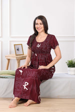 MANGAI Premium RAYON Smocking Nighty | Beautiful Pleated Design | Side Pocket | Stylish Nighty for Trendy Women's | Your Perfect Nightwear Collection's (RYS)