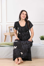 MANGAI Premium RAYON Smocking Nighty | Beautiful Pleated Design | Side Pocket | Stylish Nighty for Trendy Women's | Your Perfect Nightwear Collection's (RYS)