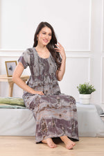 MANGAI Premium RAYON Smocking Nighty | Beautiful Pleated Design | Side Pocket | Stylish Nighty for Trendy Women's | Your Perfect Nightwear Collection's (RYS)