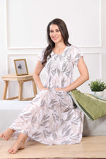 MANGAI Premium RAYON Smocking Nighty | Beautiful Pleated Design | Side Pocket | Stylish Nighty for Trendy Women's | Your Perfect Nightwear Collection's (RYS)