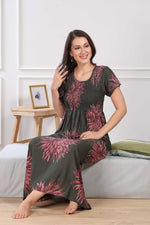 MANGAI Premium RAYON Smocking Nighty | Beautiful Pleated Design | Side Pocket | Stylish Nighty for Trendy Women's | Your Perfect Nightwear Collection's (RYS)