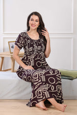 MANGAI Premium RAYON Smocking Nighty | Beautiful Pleated Design | Side Pocket | Stylish Nighty for Trendy Women's | Your Perfect Nightwear Collection's (RYS)