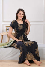 MANGAI Premium RAYON Smocking Nighty | Beautiful Pleated Design | Side Pocket | Stylish Nighty for Trendy Women's | Your Perfect Nightwear Collection's (RYS)