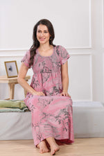 MANGAI Premium RAYON Smocking Nighty | Beautiful Pleated Design | Side Pocket | Stylish Nighty for Trendy Women's | Your Perfect Nightwear Collection's (RYS)