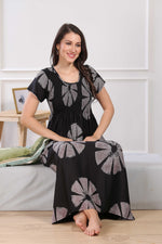 MANGAI Premium RAYON Smocking Nighty | Beautiful Pleated Design | Side Pocket | Stylish Nighty for Trendy Women's | Your Perfect Nightwear Collection's (RYS)