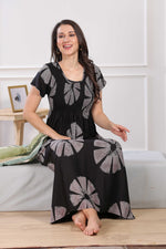 MANGAI Premium RAYON Smocking Nighty | Beautiful Pleated Design | Side Pocket | Stylish Nighty for Trendy Women's | Your Perfect Nightwear Collection's (RYS)