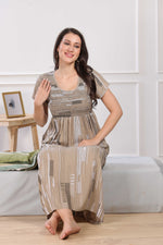 MANGAI Premium RAYON Smocking Nighty | Beautiful Pleated Design | Side Pocket | Stylish Nighty for Trendy Women's | Your Perfect Nightwear Collection's (RYS)