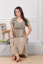 MANGAI Premium RAYON Smocking Nighty | Beautiful Pleated Design | Side Pocket | Stylish Nighty for Trendy Women's | Your Perfect Nightwear Collection's (RYS)