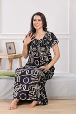 MANGAI Premium RAYON Smocking Nighty | Beautiful Pleated Design | Side Pocket | Stylish Nighty for Trendy Women's | Your Perfect Nightwear Collection's (RYS)