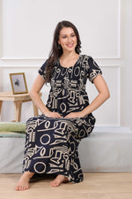 MANGAI Premium RAYON Smocking Nighty | Beautiful Pleated Design | Side Pocket | Stylish Nighty for Trendy Women's | Your Perfect Nightwear Collection's (RYS)