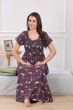 MANGAI Premium RAYON Smocking Nighty | Beautiful Pleated Design | Side Pocket | Stylish Nighty for Trendy Women's | Your Perfect Nightwear Collection's (RYS)