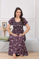 MANGAI Premium RAYON Smocking Nighty | Beautiful Pleated Design | Side Pocket | Stylish Nighty for Trendy Women's | Your Perfect Nightwear Collection's (RYS)