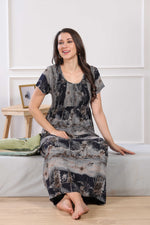 MANGAI Premium RAYON Smocking Nighty | Beautiful Pleated Design | Side Pocket | Stylish Nighty for Trendy Women's | Your Perfect Nightwear Collection's (RYS)