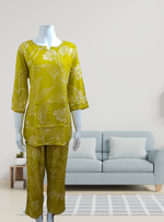 MANGAI Premium Rayon Cord Set Round neck Night Suits for Teenage and Modern Women's A Perfect Nightwear (RCOS)