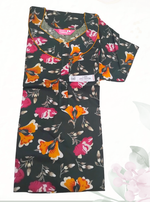 MANGAI Daily Wear Casual Comfort Fit Cotton Printed Nighties | Front Open Zipper Model | Fancy Round Neck with Side Pocket Cotton Nighties (DRN)