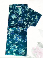 MANGAI Regular Cotton Printed Nighty for Women | Collar Neck Full Length Nighty with Front Zipper & Side Pocket | Half Sleeve Comfort Fit House Wear (ATR)