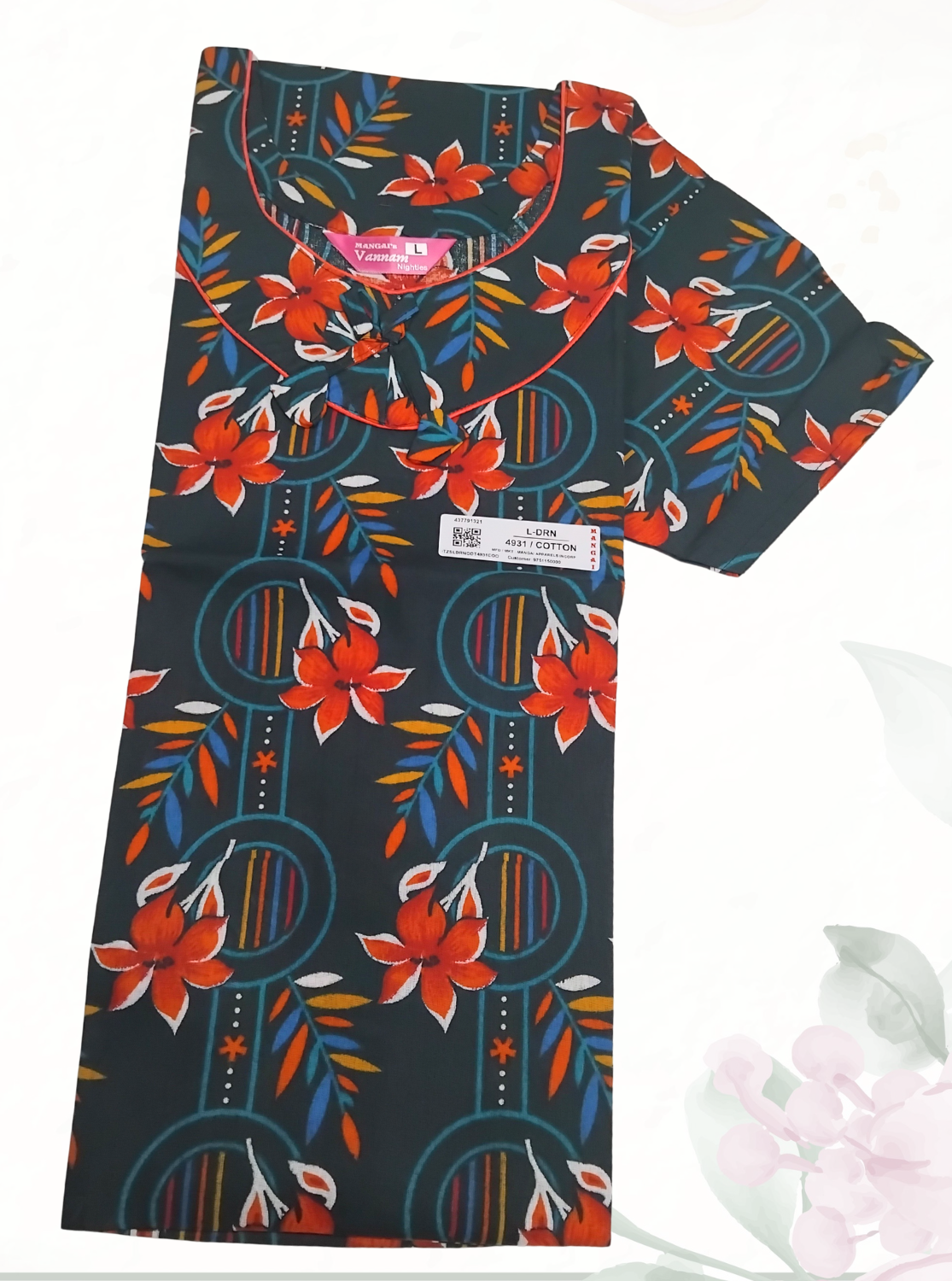 MANGAI Daily Wear Casual Comfort Fit Cotton Printed Nighties | Zipless Model| Slit Open Comfort Fit Daily Wear Nighties (DRN)
