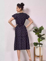 Alpine Petal Sleeve Maxi Round Neck with Back Tie - Mangai Nighties