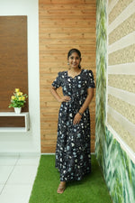 Stylish Arrivals Rayon Gathering Frock Model Night Gown's | Front Adjustable Gathering Style Rope Rope | Puff Sleeve | Trending Collection's for Stylish Women's (GFK)