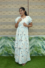 Stylish Arrivals Rayon Gathering Frock Model Night Gown's | Front Adjustable Gathering Style Rope Rope | Double Layer Sleeve | Trending Collection's for Stylish Women's (GFK)