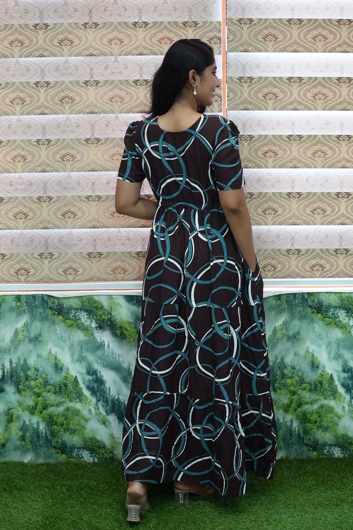 Stylish Arrivals Rayon Gathering Frock Model Night Gown's | Front Adjustable Gathering Style Rope Rope | Puff Sleeve | Trending Collection's for Stylish Women's (GFK)