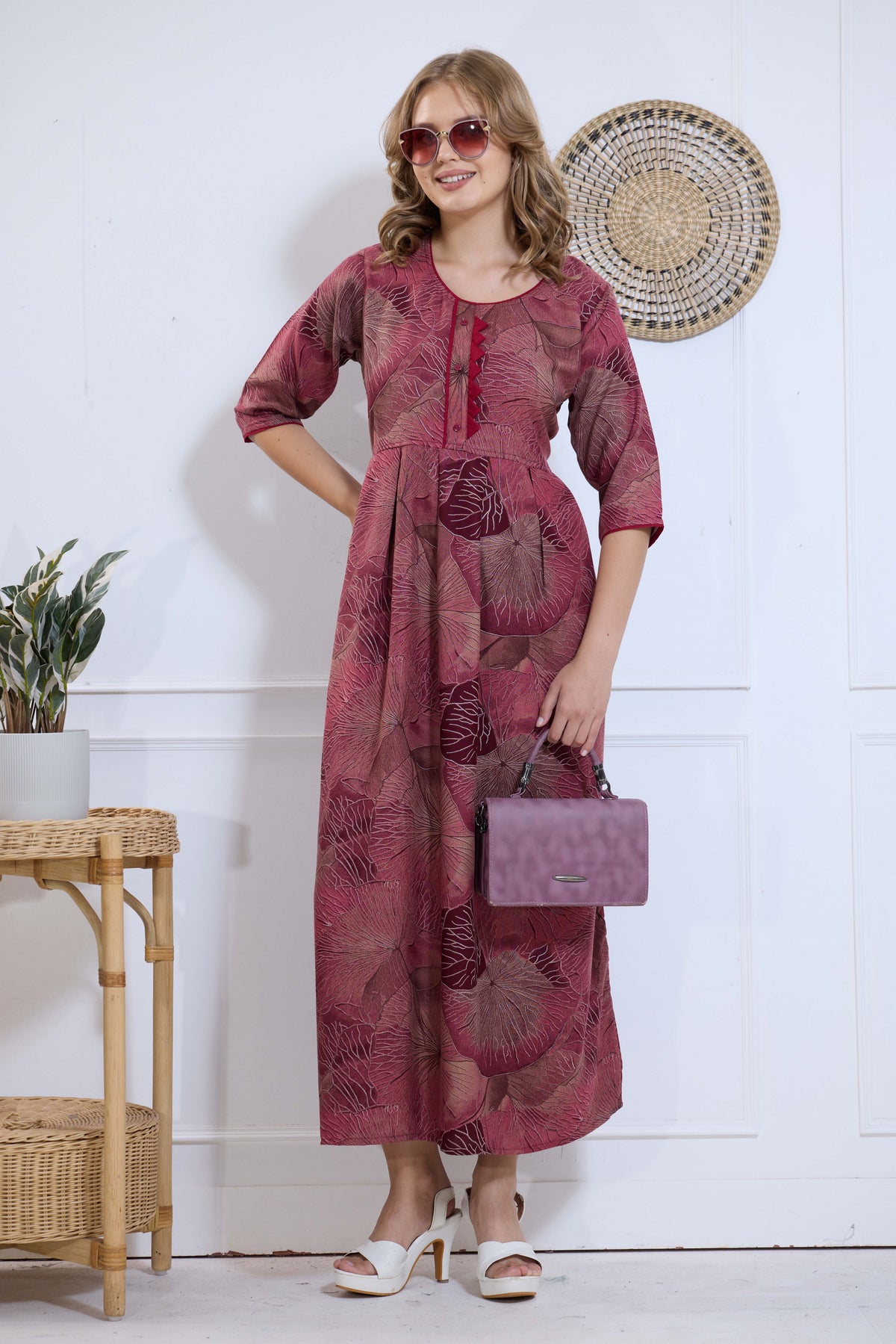 Alpine KURTI Style | Beautiful Stylish KURTI Model | Long 3/4 Sleeve & Side Pocket | Fresh Collection's for Stylish Women's (AK-3/4)