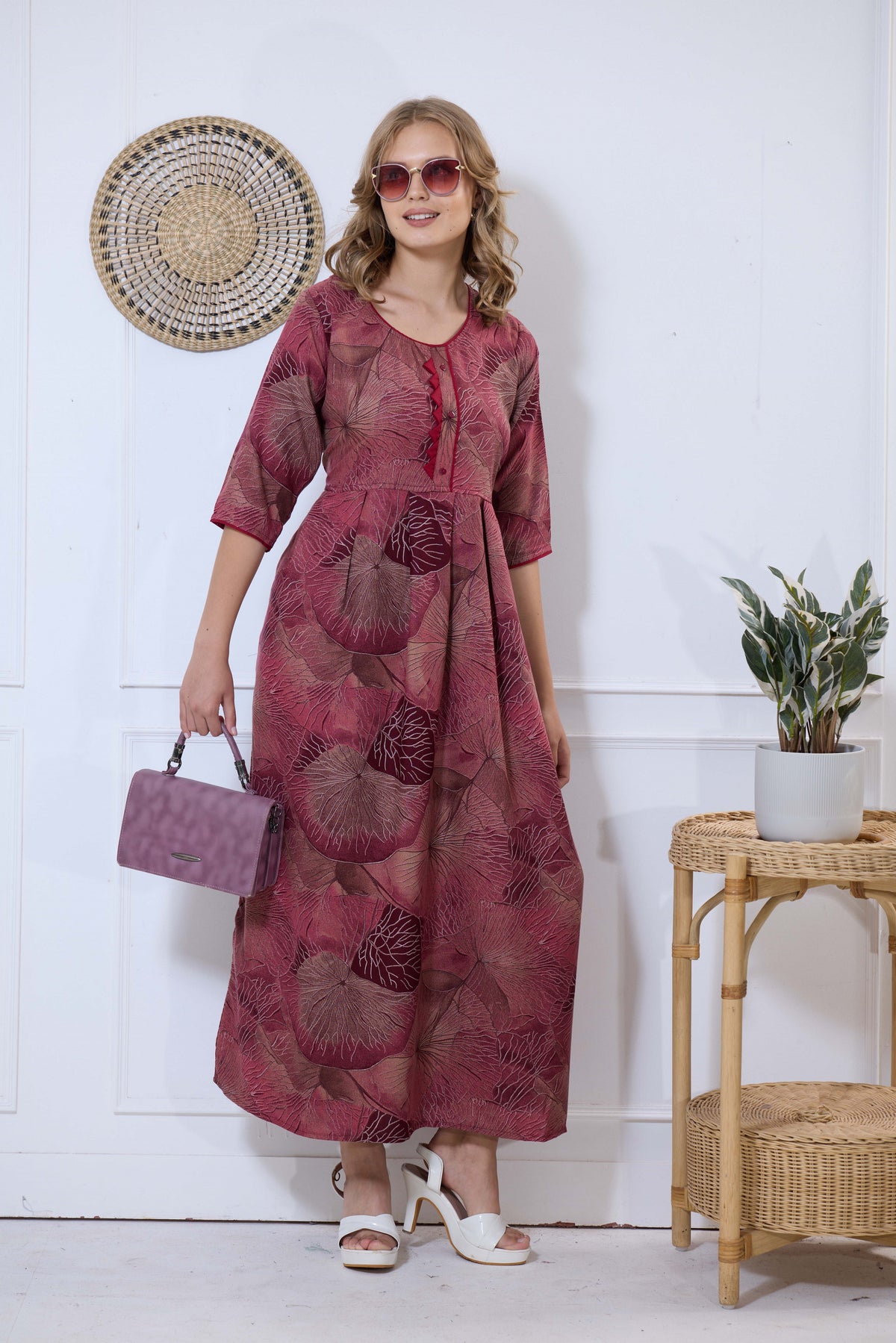 Alpine KURTI Style | Beautiful Stylish KURTI Model | Long 3/4 Sleeve & Side Pocket | Fresh Collection's for Stylish Women's (AK-3/4)