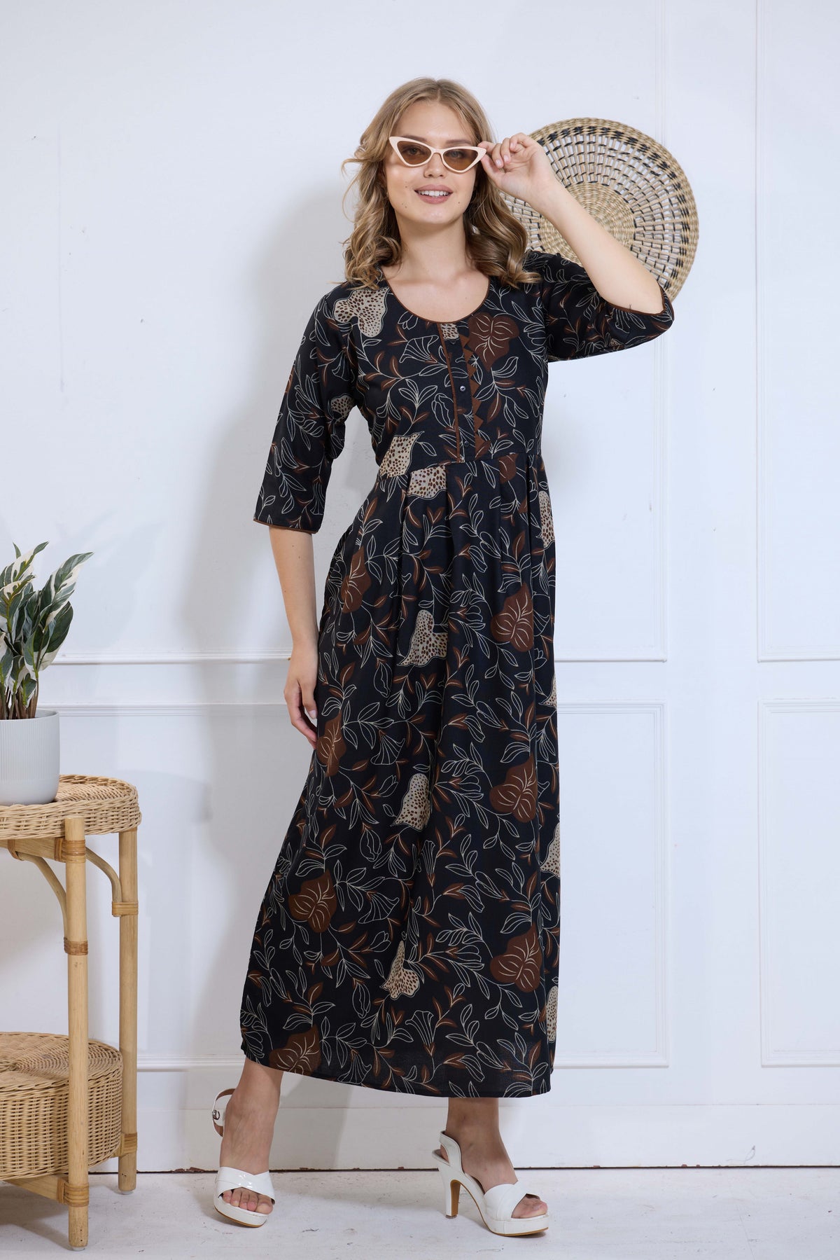 Alpine KURTI Style | Beautiful Stylish KURTI Model | Long 3/4 Sleeve & Side Pocket | Fresh Collection's for Stylish Women's (AK-3/4)