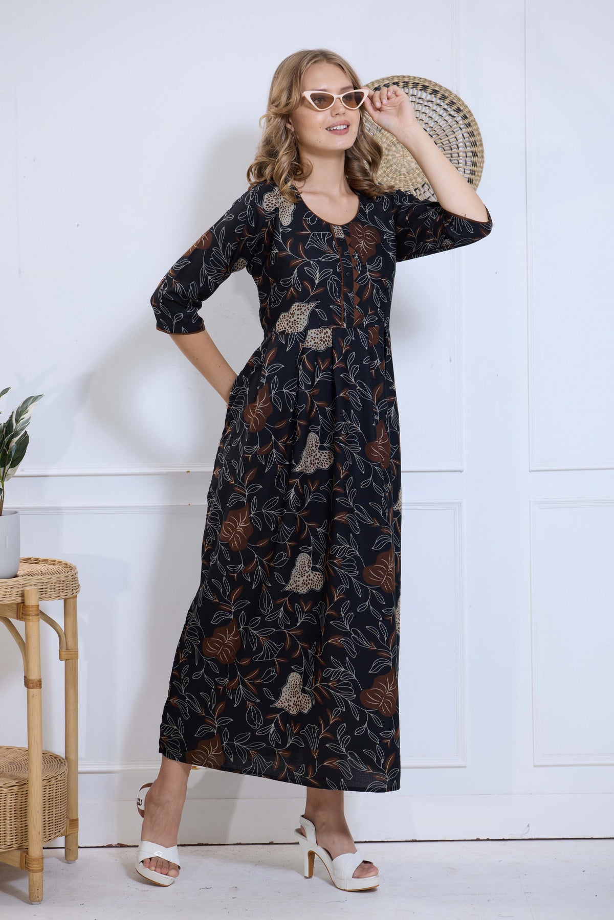 Alpine KURTI Style | Beautiful Stylish KURTI Model | Long 3/4 Sleeve & Side Pocket | Fresh Collection's for Stylish Women's (AK-3/4)